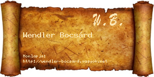 Wendler Bocsárd névjegykártya